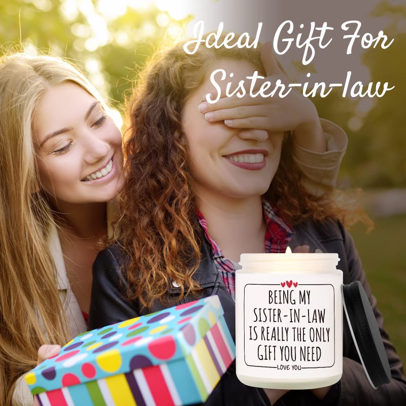 Afterprints Sister in Law Gifts  Scented Candle for Sister-in-Law Christmas  Sister in Law Birthday Gifts  Funny Gifts for Sister in Law on Thanksgiving  Mothers Day  Soy Wax Candles Present - Image 2